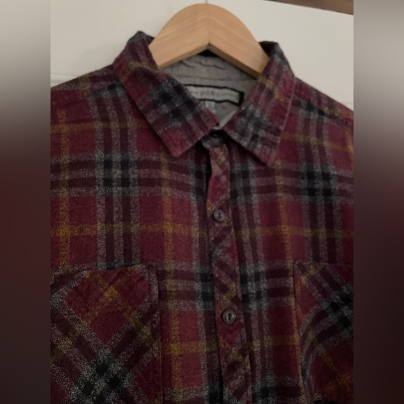 PD&C Tartan Plaid Casual Button Up Shirt Long Sleeve Mens Size Large - Picture 3 of 10